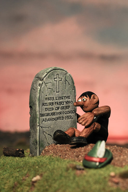 Pinocchio by the Grave of the Azure Fairy